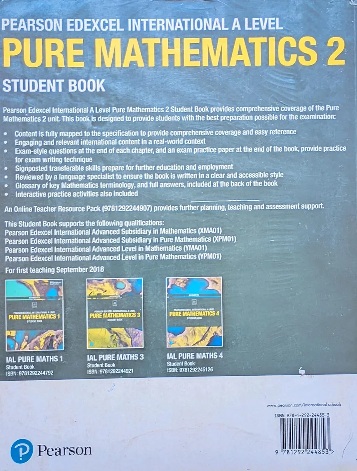 Pearson Edexcel International a Level Mathematics Pure 2 Mathematics Student Book